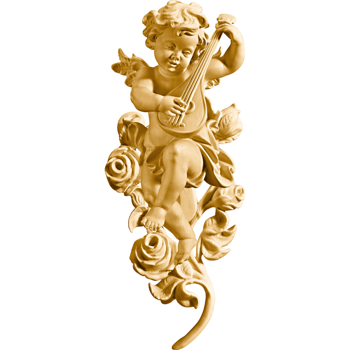 Ángel Bergland con mandolina con rosas